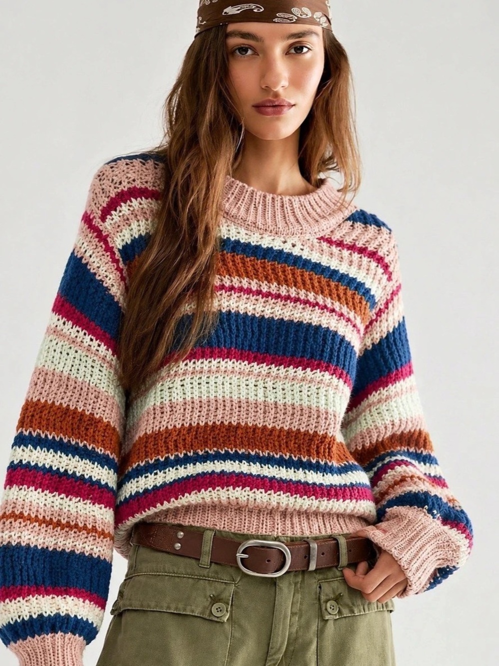 451. TRUTH Striped Sweater in Multicolor Size Large Like New
